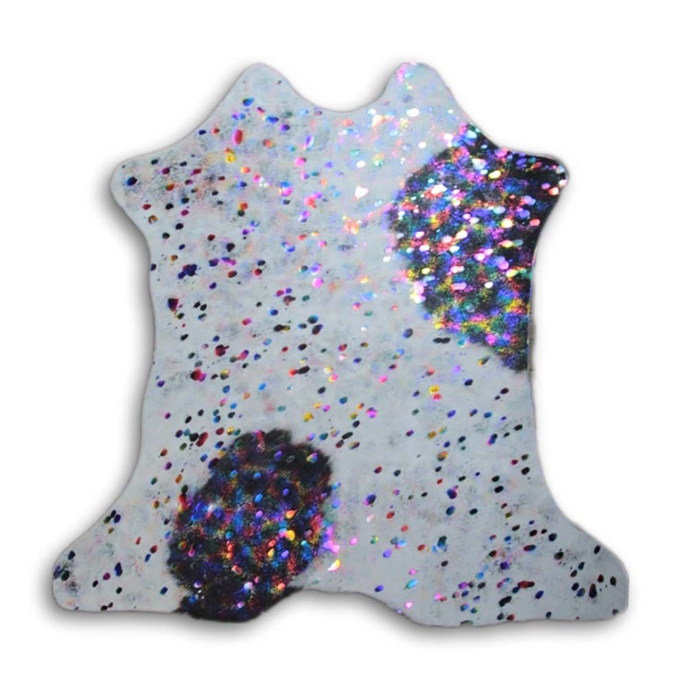 Mini Acid Wash Brazilian Hair on Cowhide Rug - 7-9 Sq. Ft.