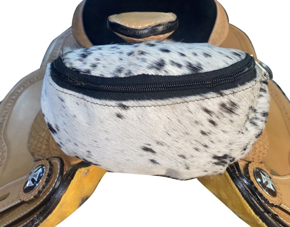 Showman Hair on Cowhide Saddle Pouch