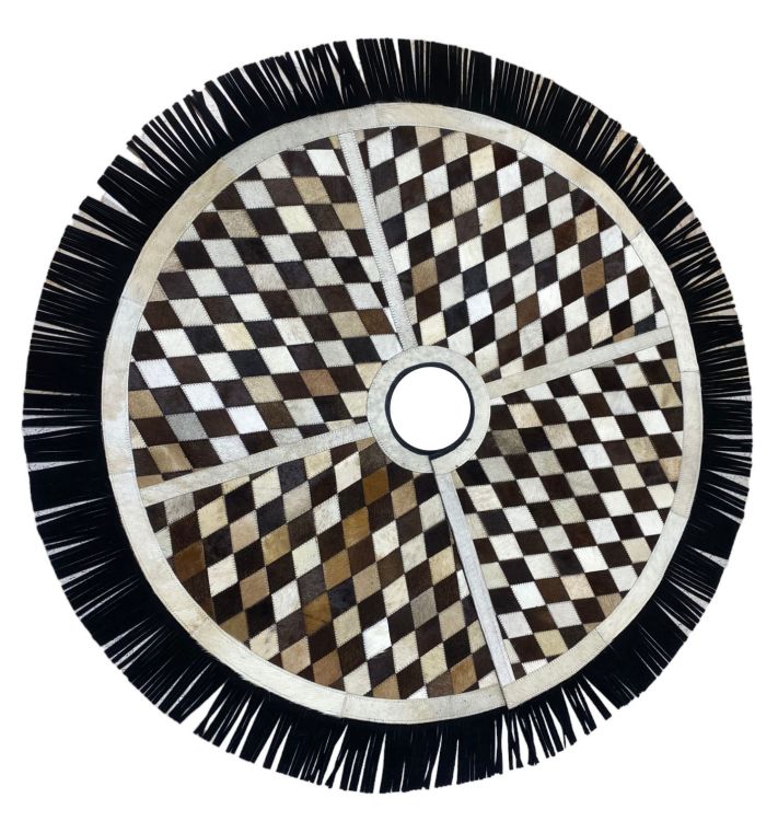 Showman Cowhide Leather Christmas Tree Skirt - Diamond