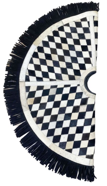 Showman Cowhide Leather Christmas Tree Skirt - Diamond
