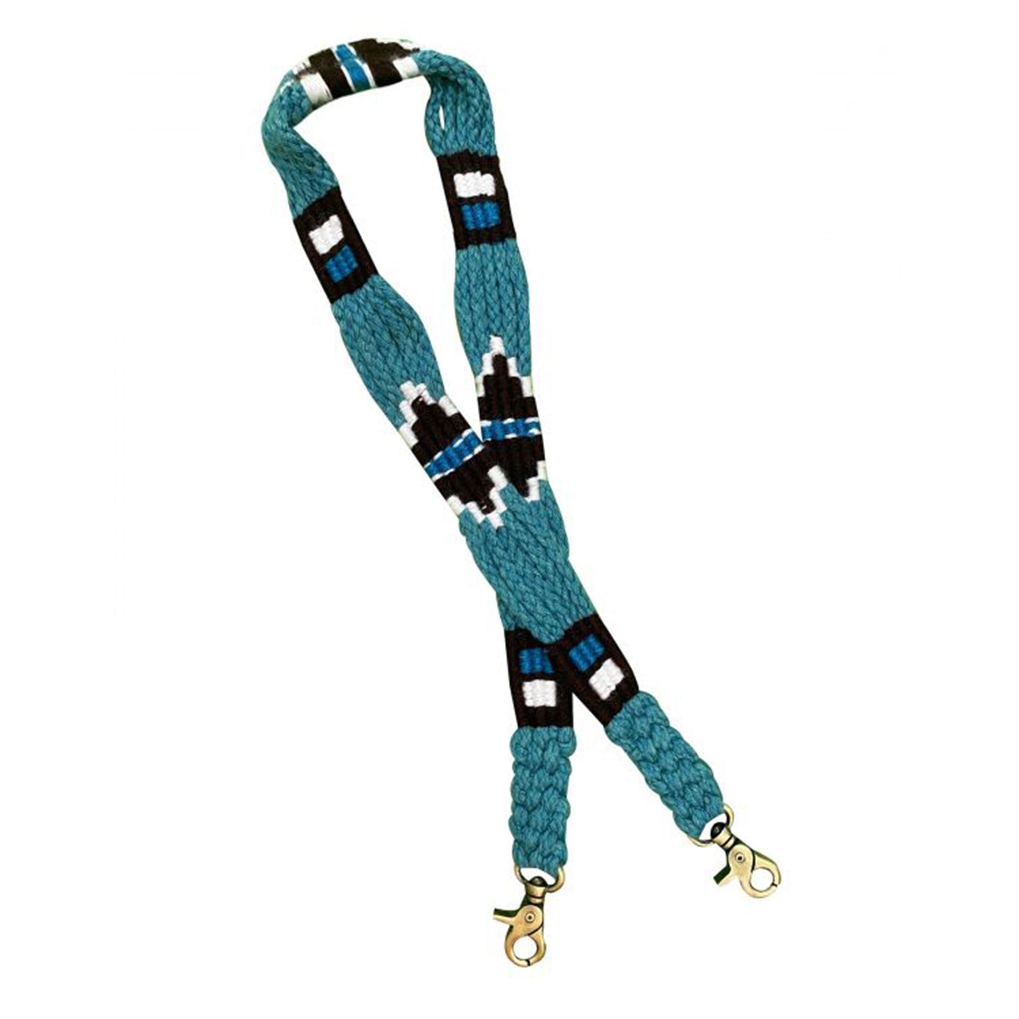Showman Braided String Replacement Bag Strap - turquoise, black, and w