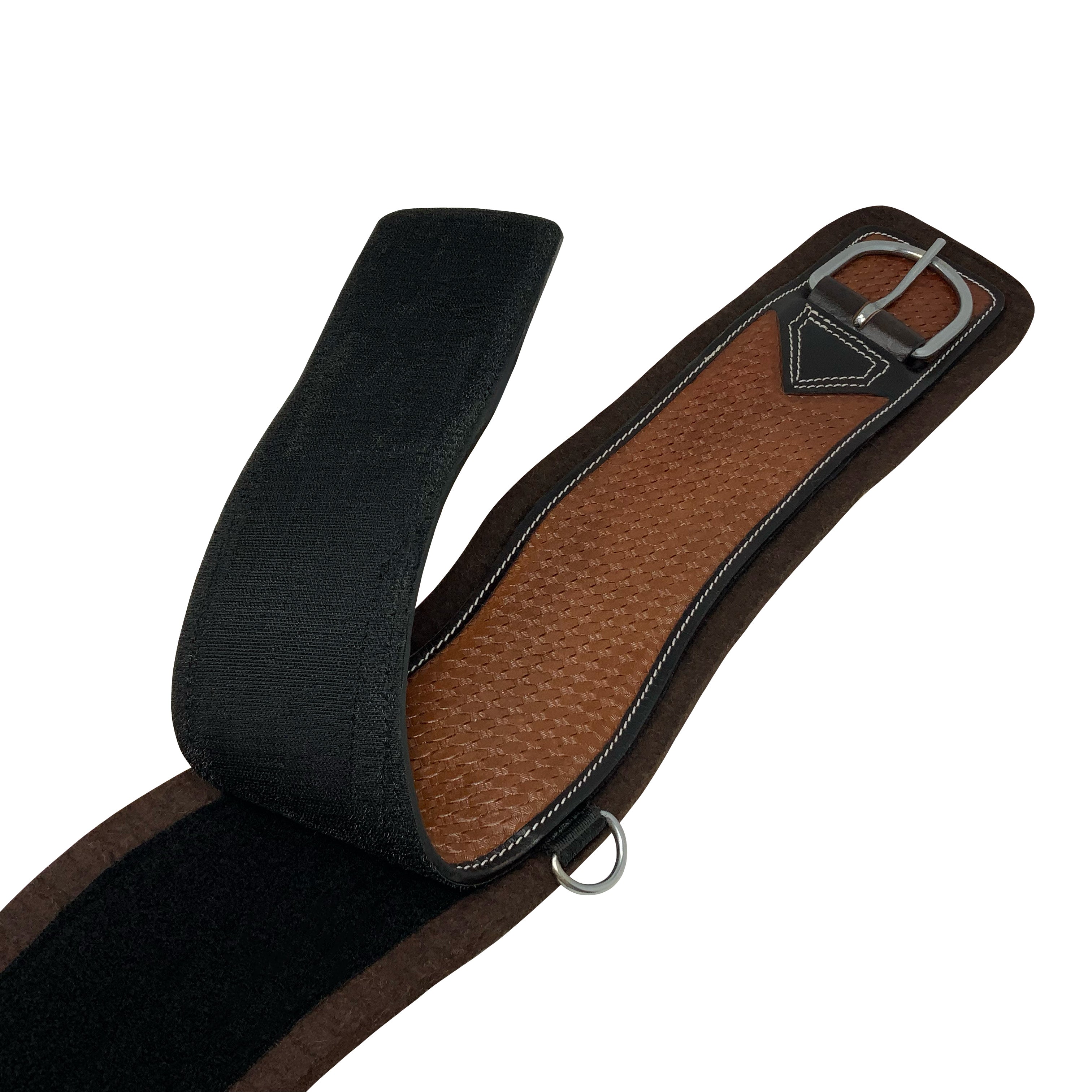 Showman Basketweave Tooled Felt Bottom Girth