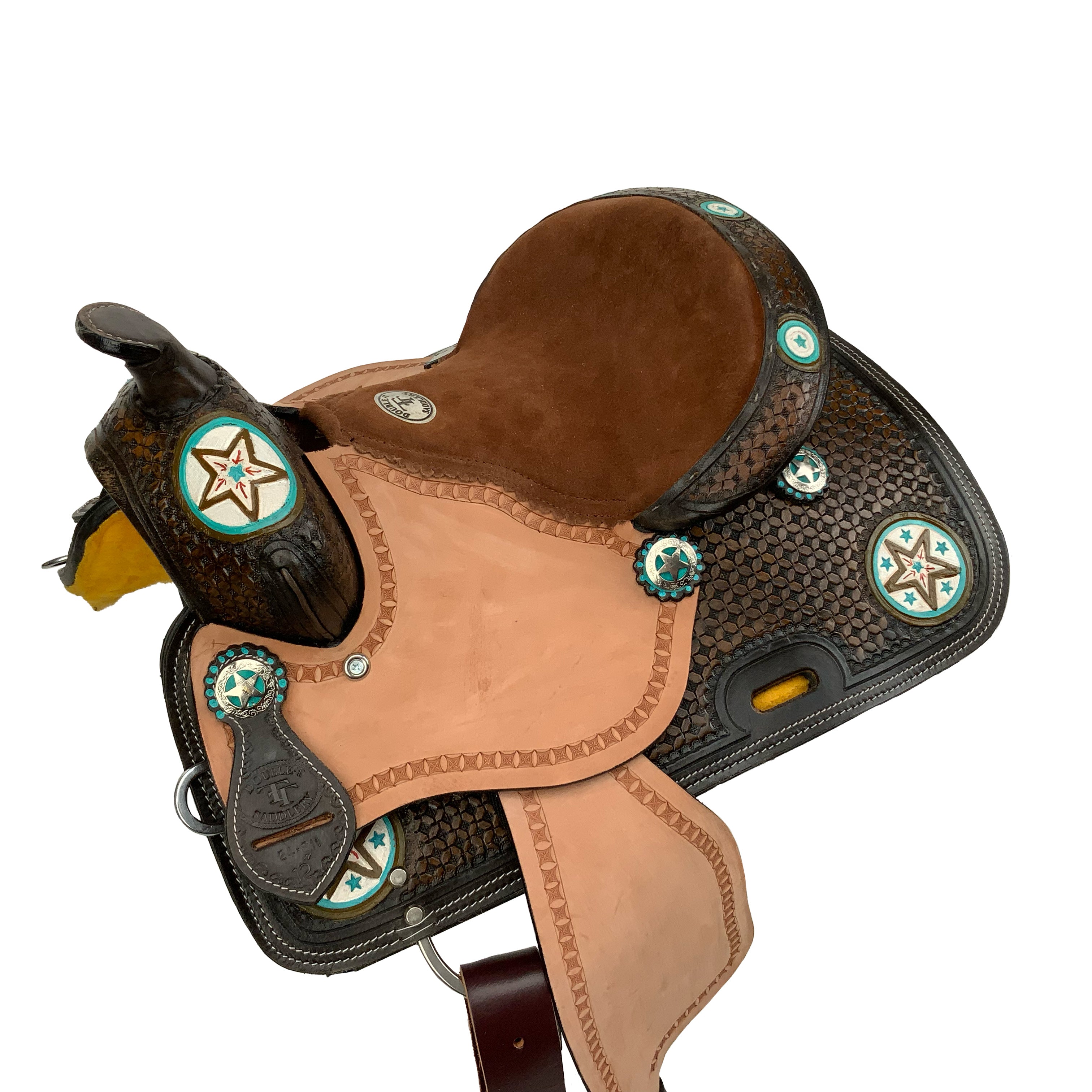 Double T Buckaroo Barrel Style Saddle Set - 12 Inch