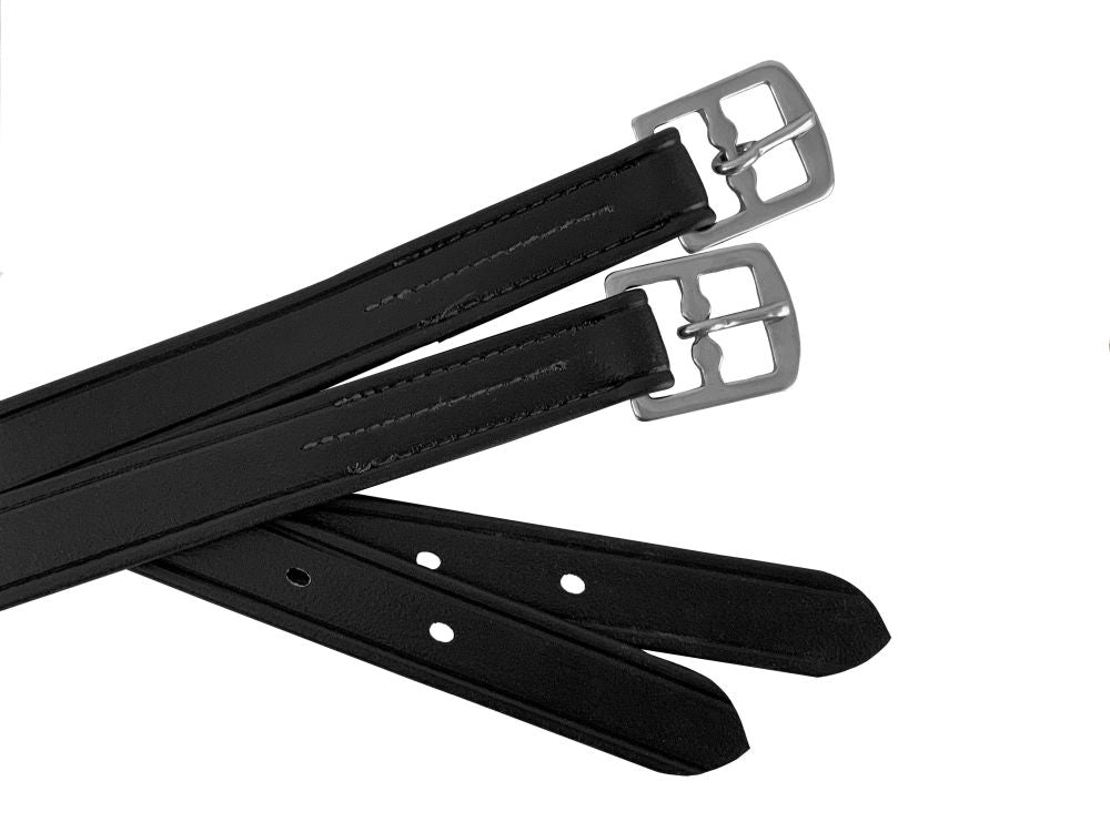 Showman Pre Punched Nylon Coated English Stirrup Leathers *Sold in Pairs*