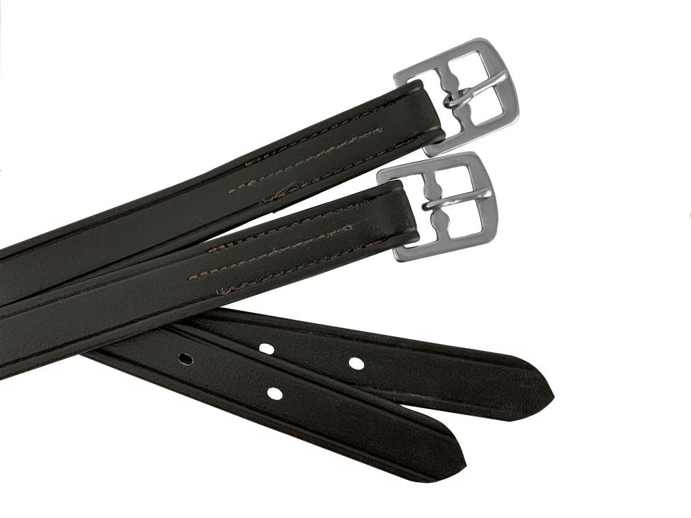 Showman Pre Punched Nylon Coated English Stirrup Leathers *Sold in Pairs*