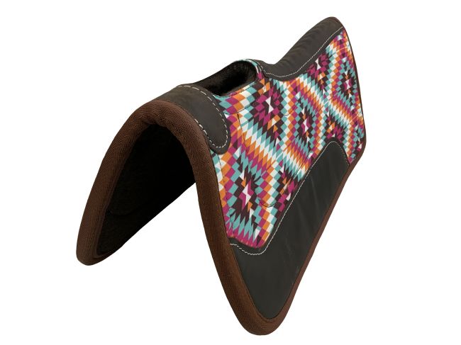 Showman 24" x 24" Pony Nylon Printed Top Contoured Felt Bottom Saddle Pad - Southwest Aztec