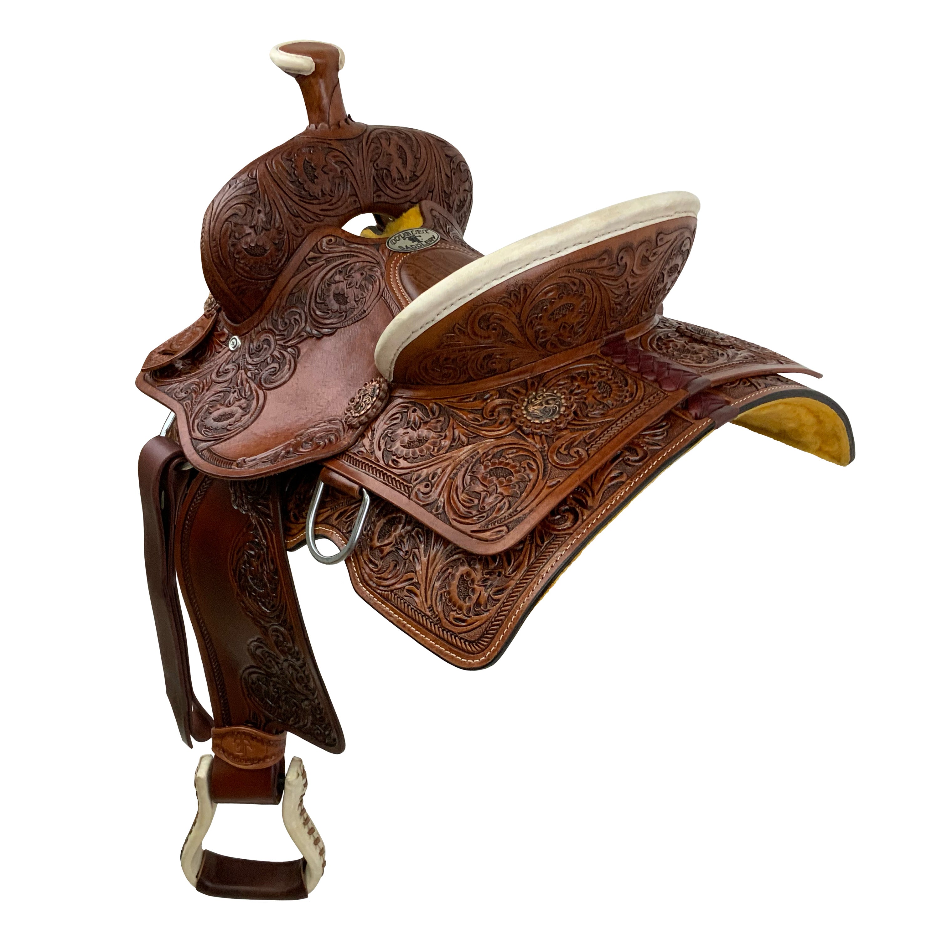 Double T Blooming Lilies Roper Style Saddle - 12 Inch