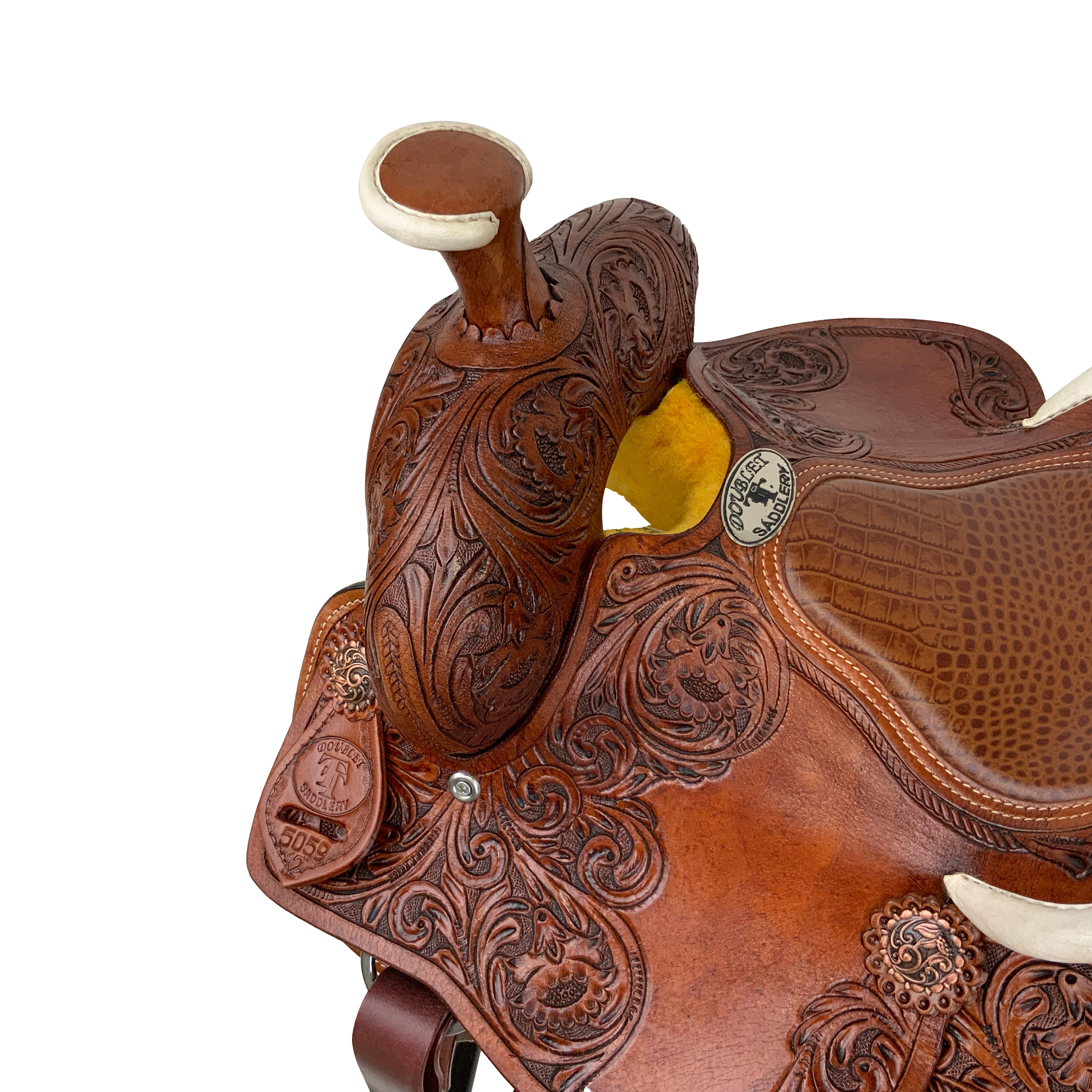 Double T Blooming Lilies Roper Style Saddle - 12 Inch