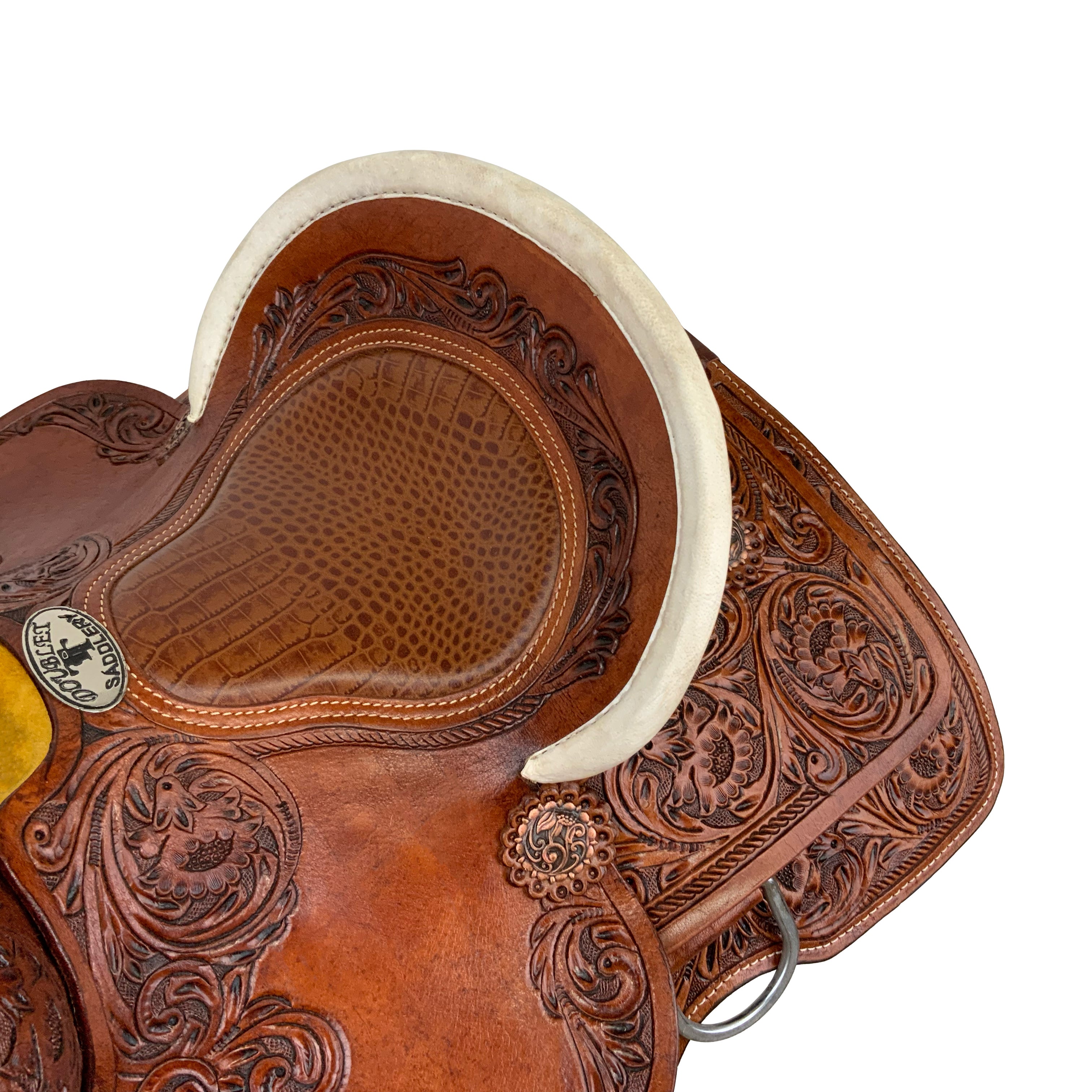 Double T Blooming Lilies Roper Style Saddle - 12 Inch