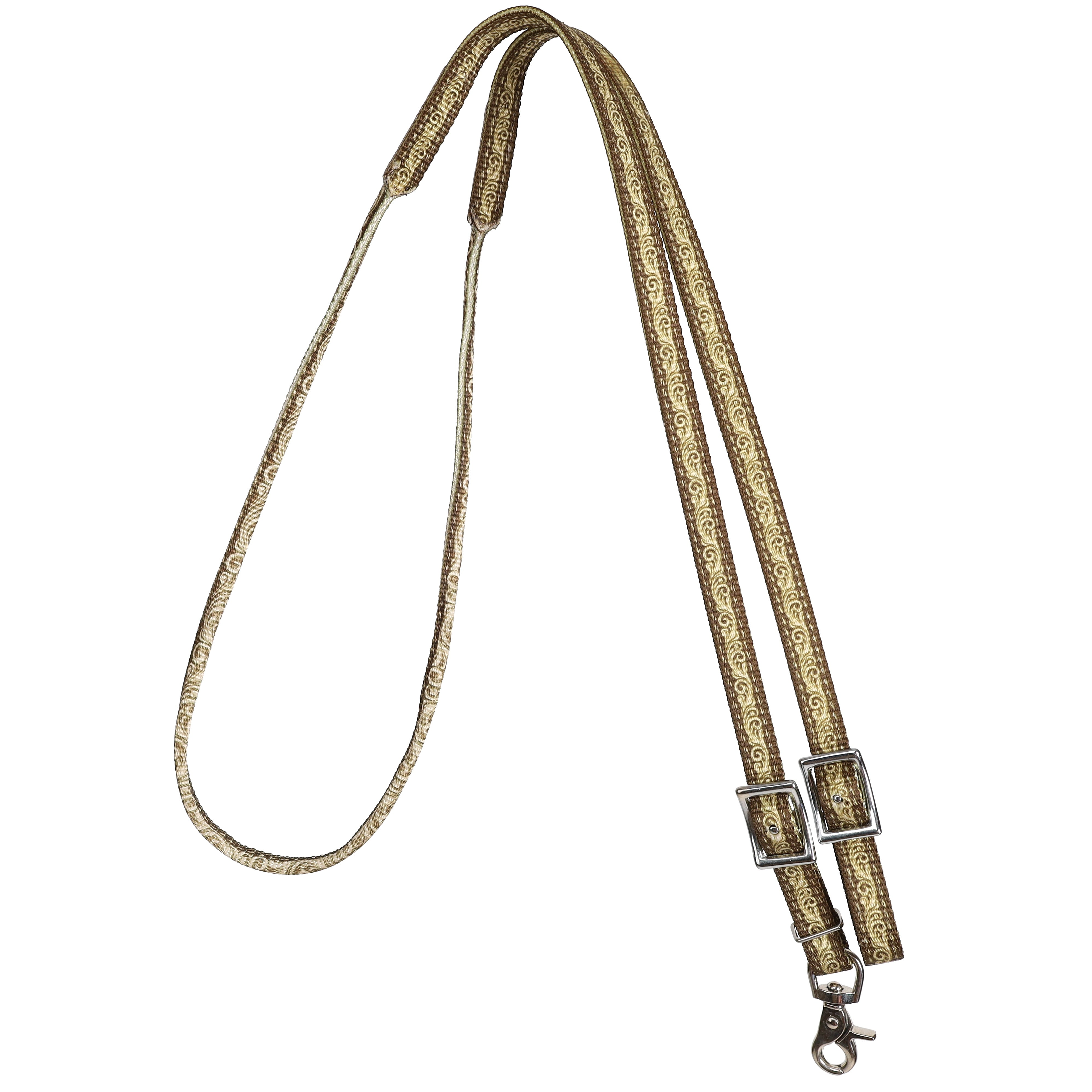 Brown Filigree Rolled Nylon Contest Reins