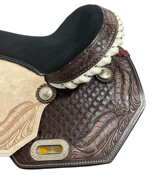 Double T PrariePlume Barrel Racer Saddle - 16 Inch