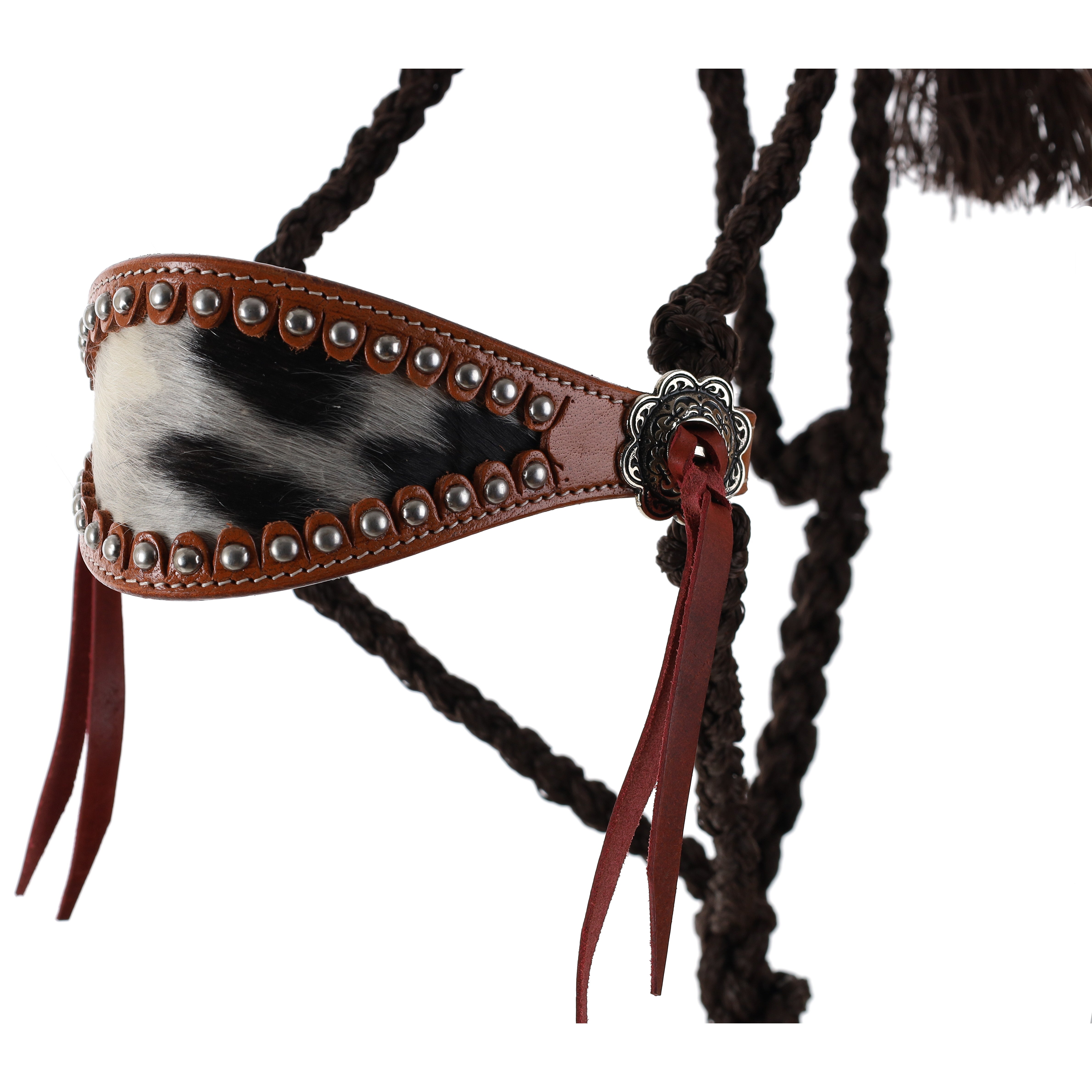 Showman Cowpuncher Brown Mule Tape Bronc Halter with Lead