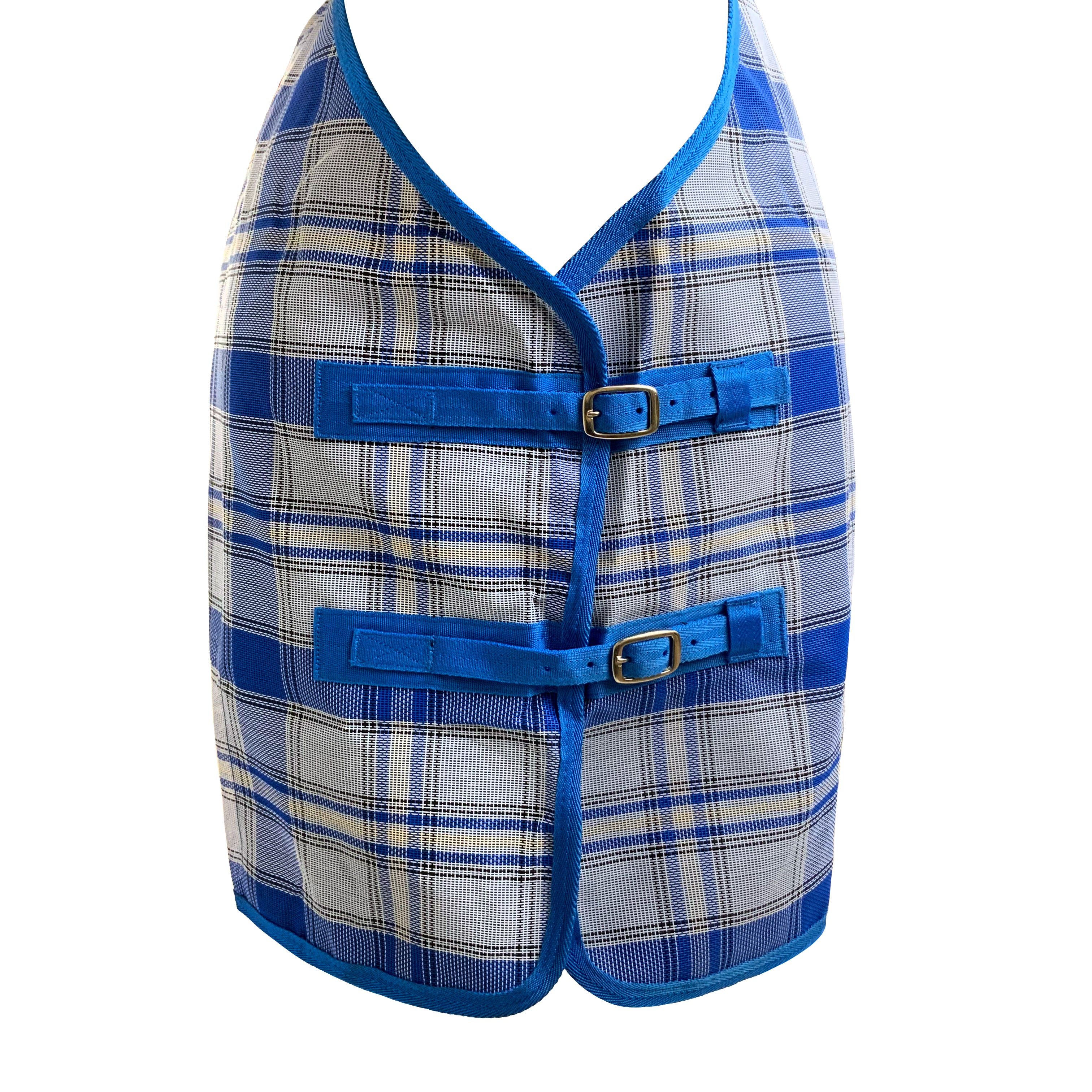 Showman 1000D Royal Blue Plaid Mesh Fly Sheet