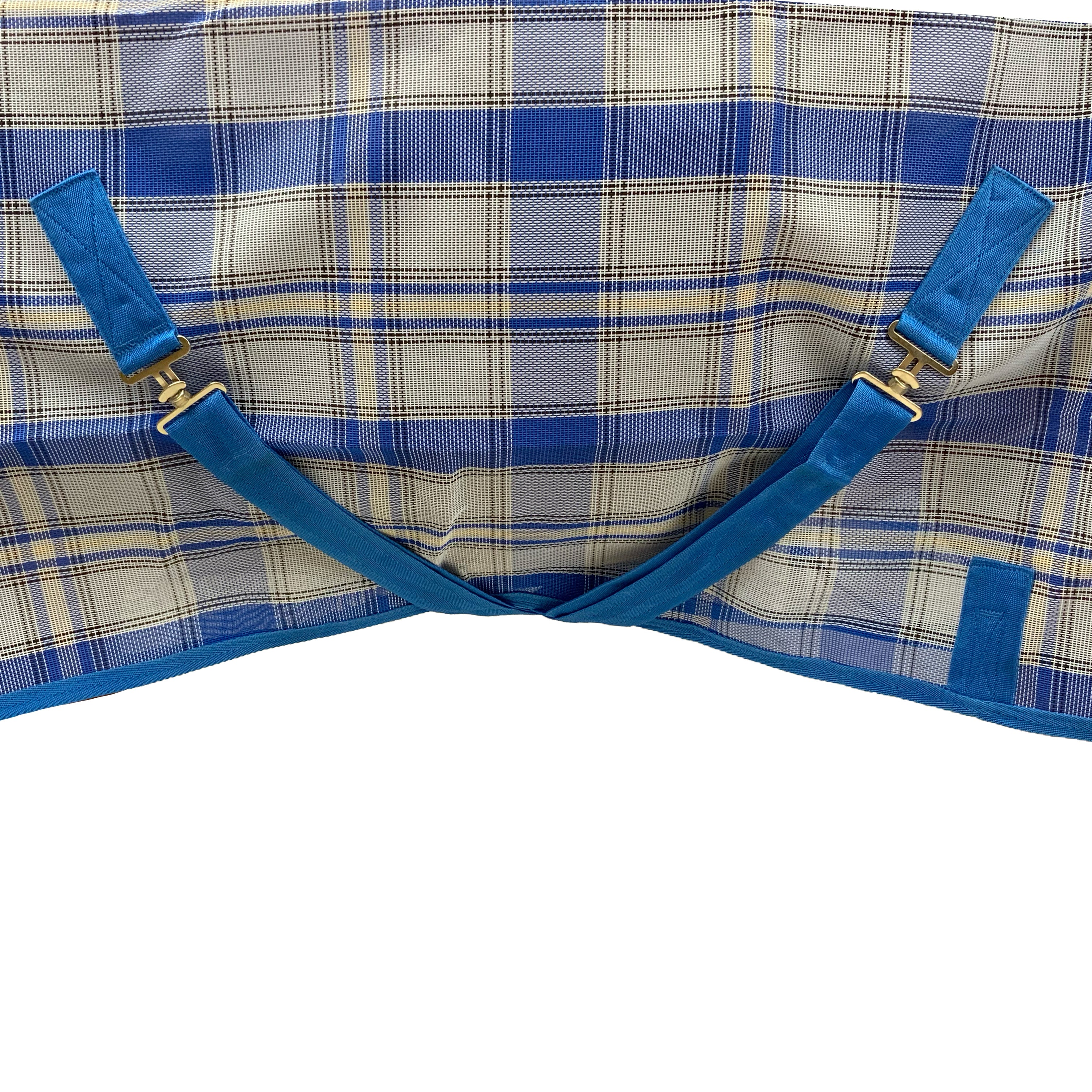 Showman 1000D Royal Blue Plaid Mesh Fly Sheet