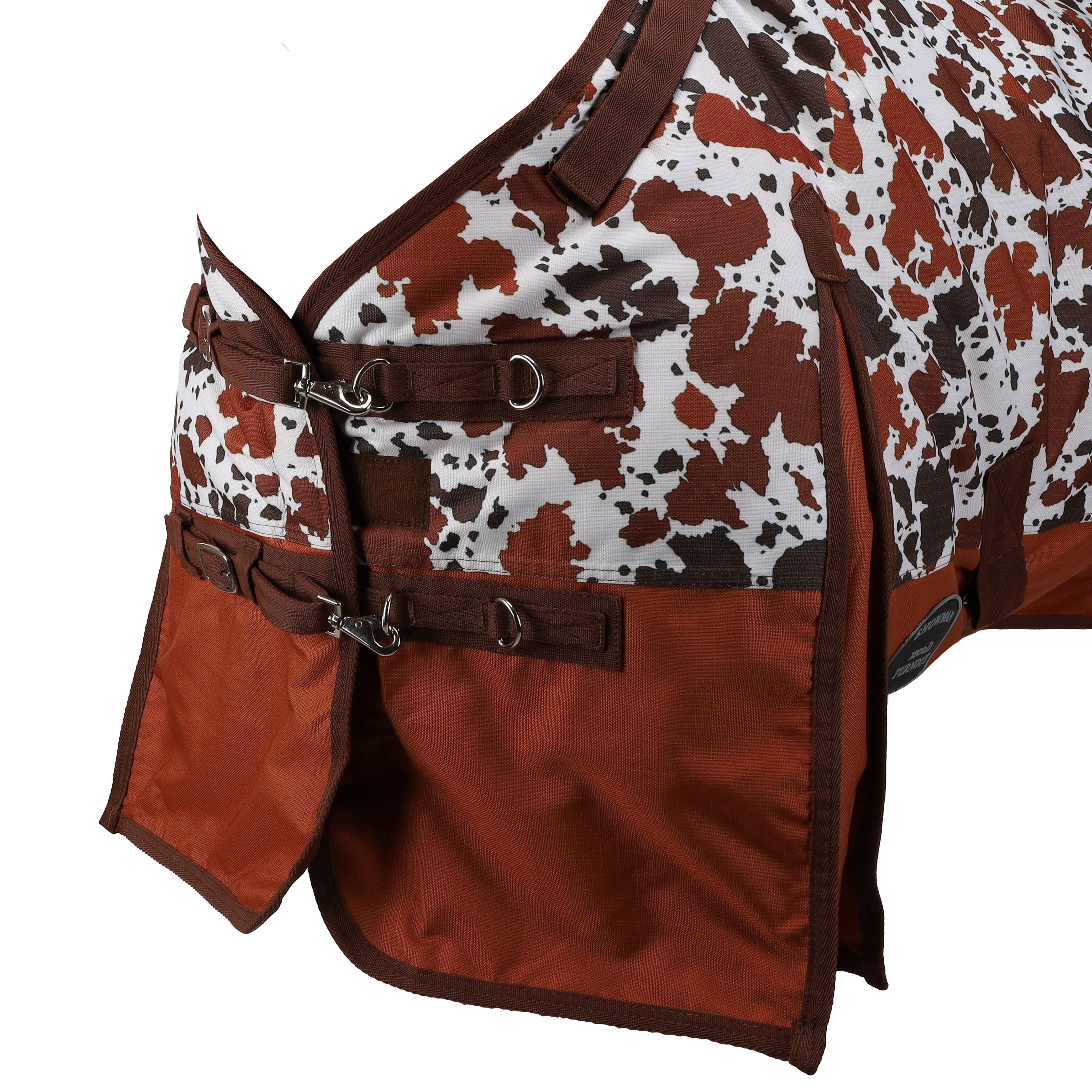 Showman Cow Print 1200D Waterproof and Breathable Turnout Blanket - PONY/YEARLING 48"- 54"