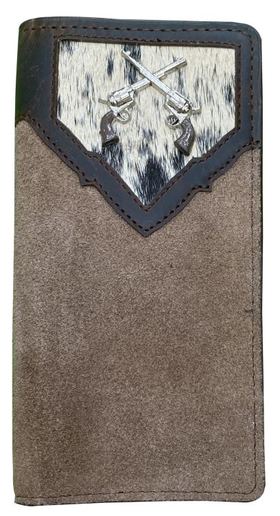 Light Brown Rough Out Leather Hair on Cowhide Bi-fold Wallet