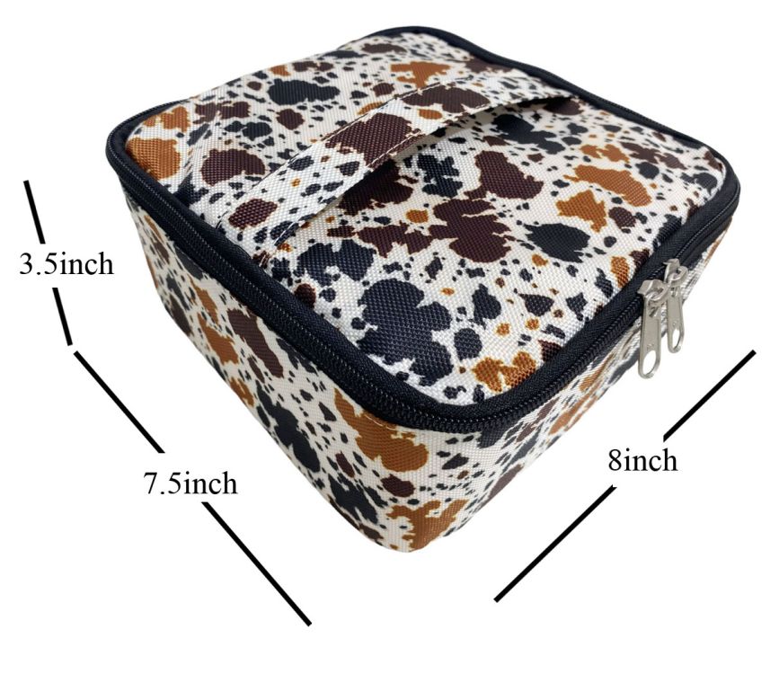 Showman Cow Print Nylon Cosmetic Case