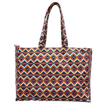 Showman Bright Pink Aztec Nylon Travel Tote