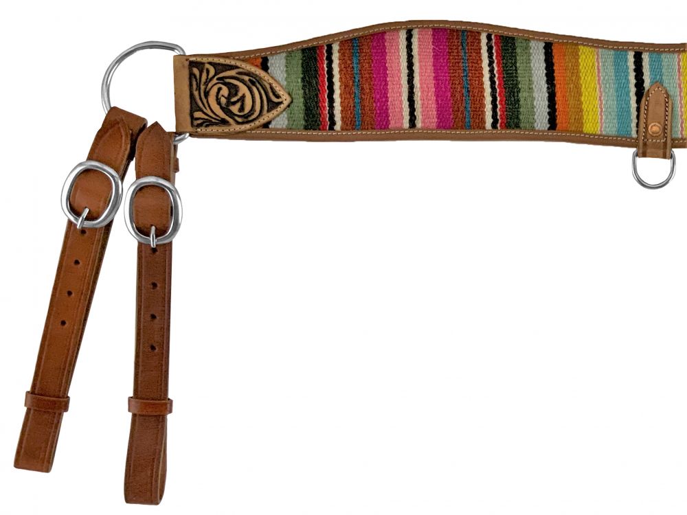 Showman Medium Oil Leather Tripping Collar with Wool Serape Saddle Blanket Inlay