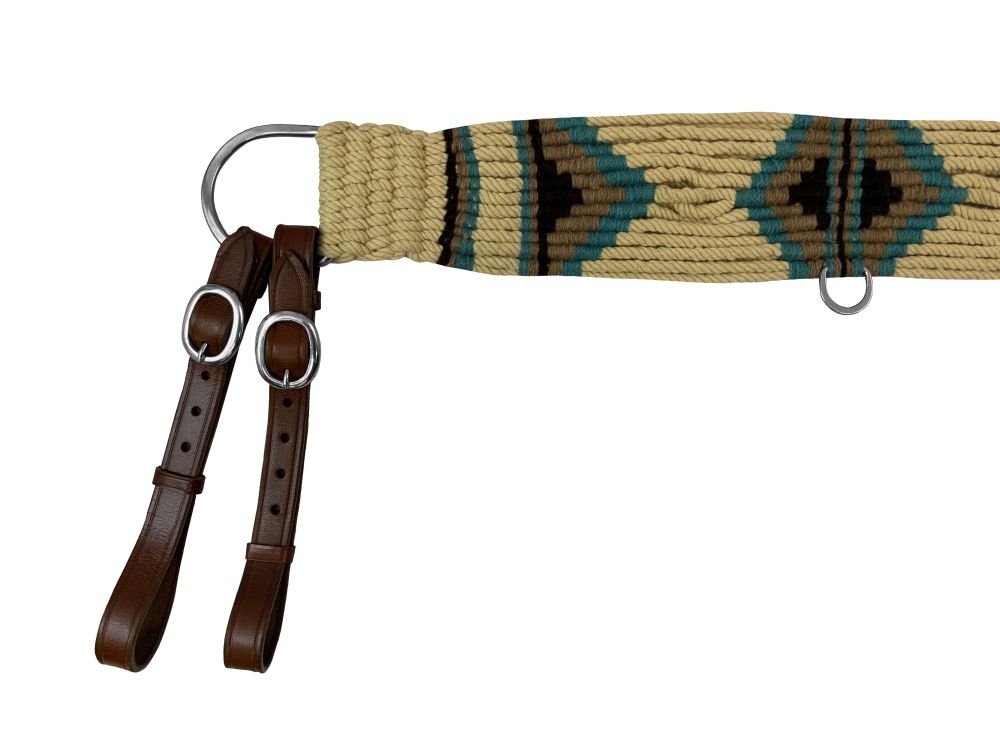 Showman Mohair Wool Multi-Strand Tripping Collar - Cream/Teal
