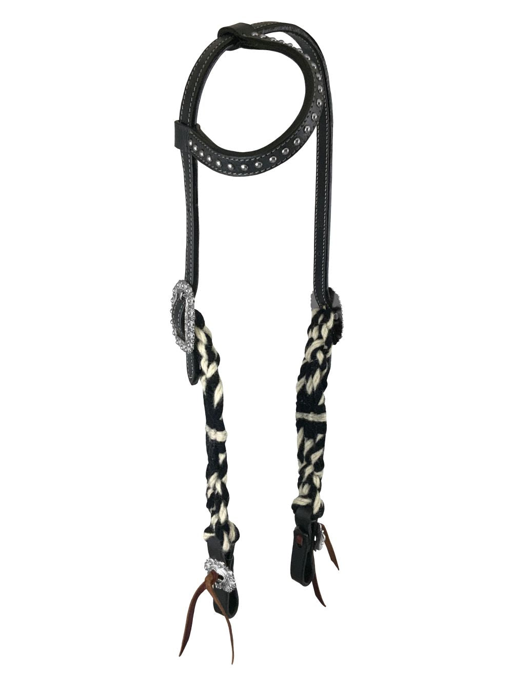 Showman Sleek Storm Mohair One Ear Headstall and Breastcollar Set