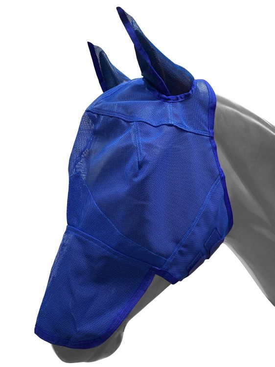 Showman Long Nose Mesh Rip Resistant Pony Size Fly Mask with Ears and Velcro Closure