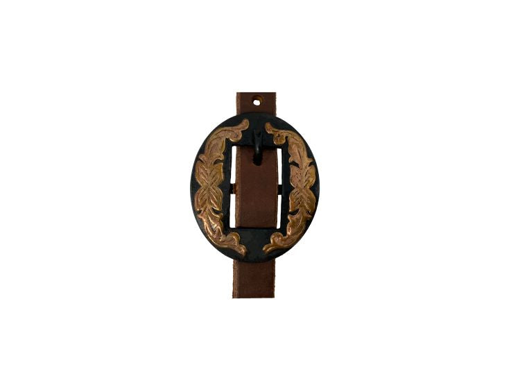 Showman Argentina Cow Leather One Ear Headstall With Round Copper Overlayed Buckle