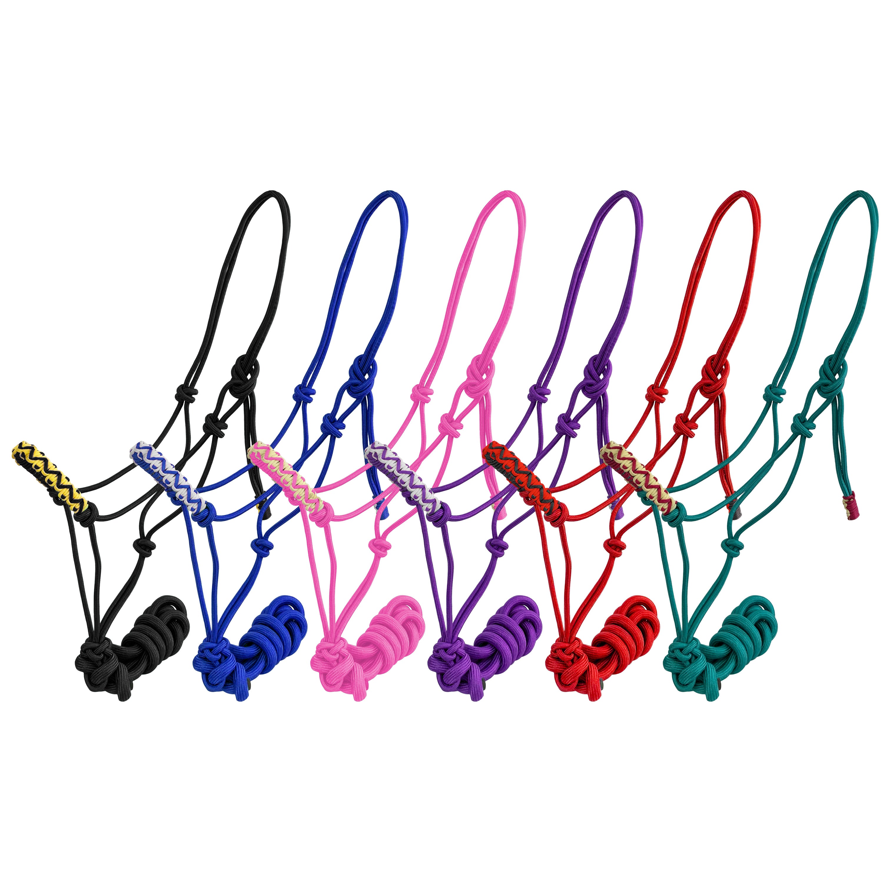 Assorted Braided Nose Cowboy Knot Halter with Lead