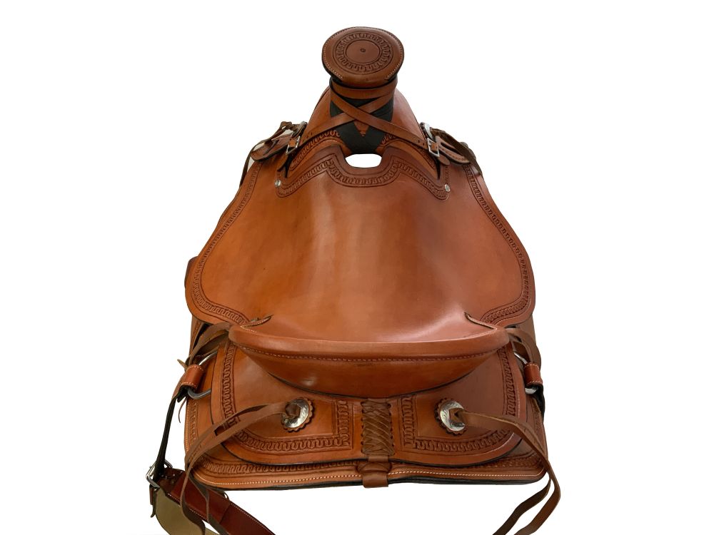 16" Wade Style Roping Saddle with Serpentine Border