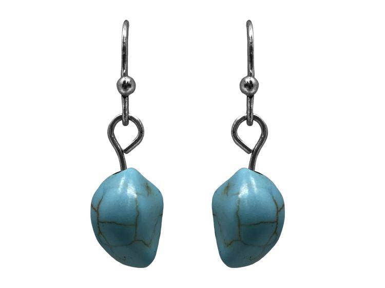 Western Statement Turquoise Stone Necklace and Earrings Set