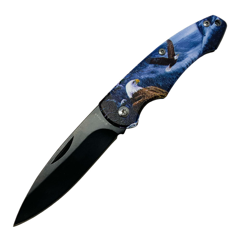 Winged Warrior Drop Point Stainless Steel Folding Knife