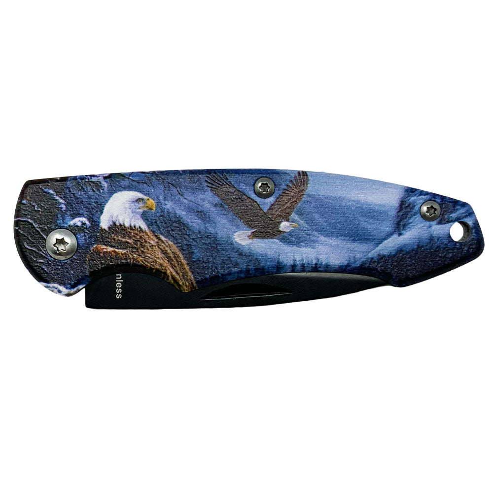 Winged Warrior Drop Point Stainless Steel Folding Knife