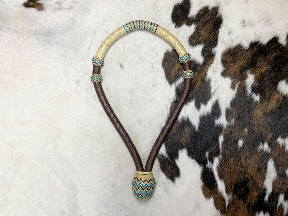 Showman 5/8" Rawhide Core Teal accented Bosal