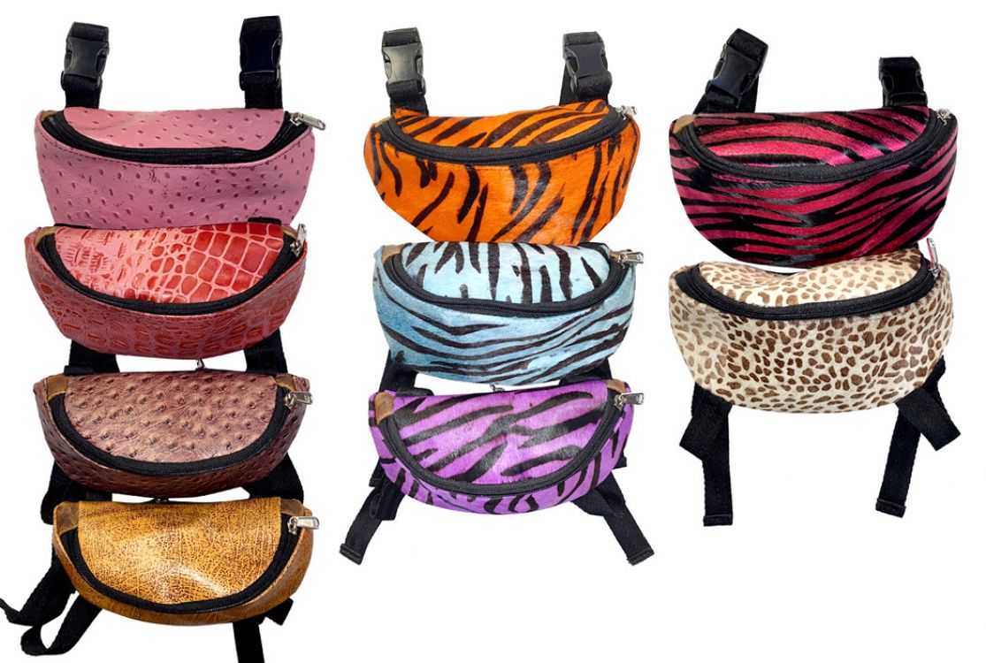 Showman Assorted Prints and Colors Leather Saddle Pouch