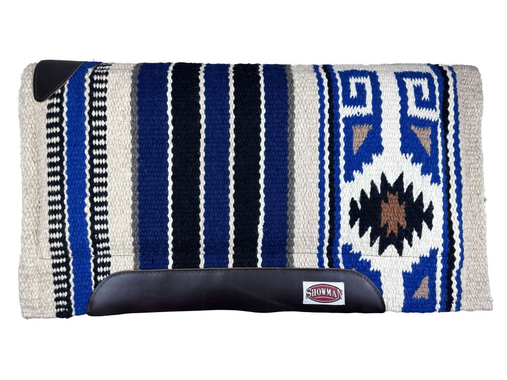 Showman 36" X 34" New Zealand Wool Cutter Style Striped Saddle Pad