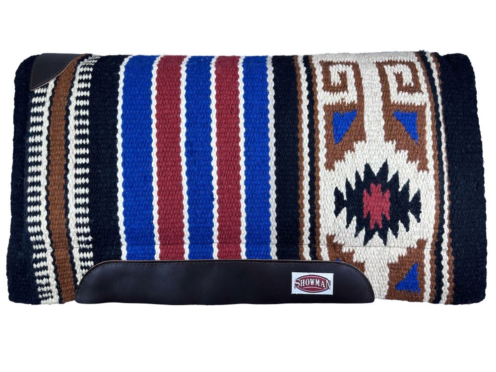 Showman 36" X 34" New Zealand Wool Cutter Style Striped Saddle Pad