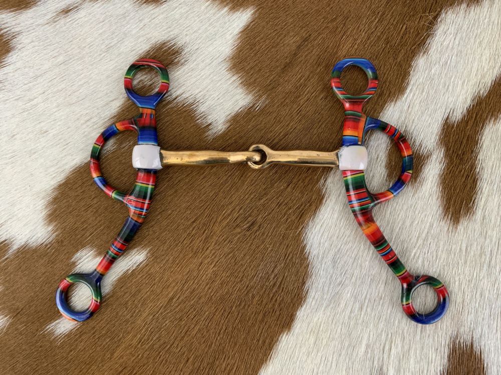 Showman Serape Print Copper Argentine Snaffle Bit