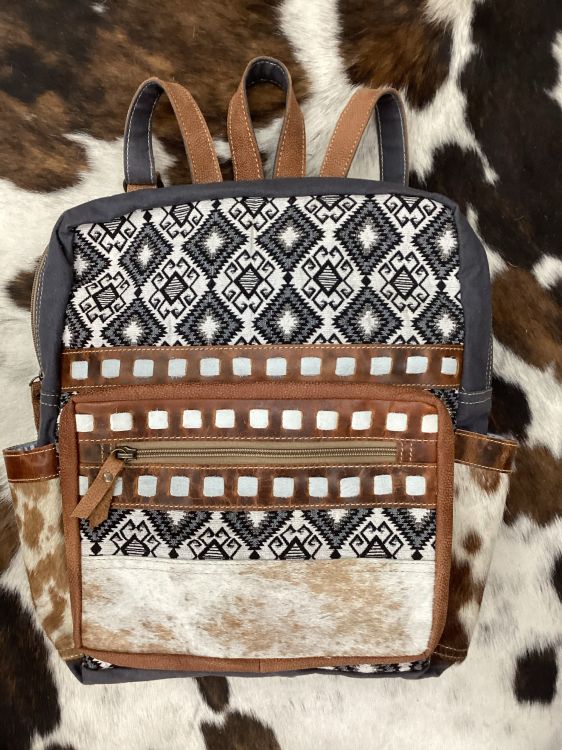 Klassy Cowgirl Stormy Aztec Upcycled Backpack Bag
