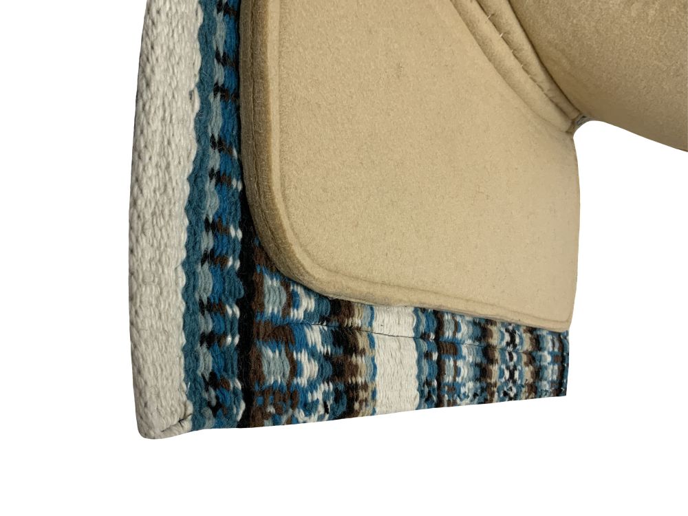 Showman 36" X 34" Wool Top Contoured Memory Felt Bottom Saddle Pad – Southwest Beige