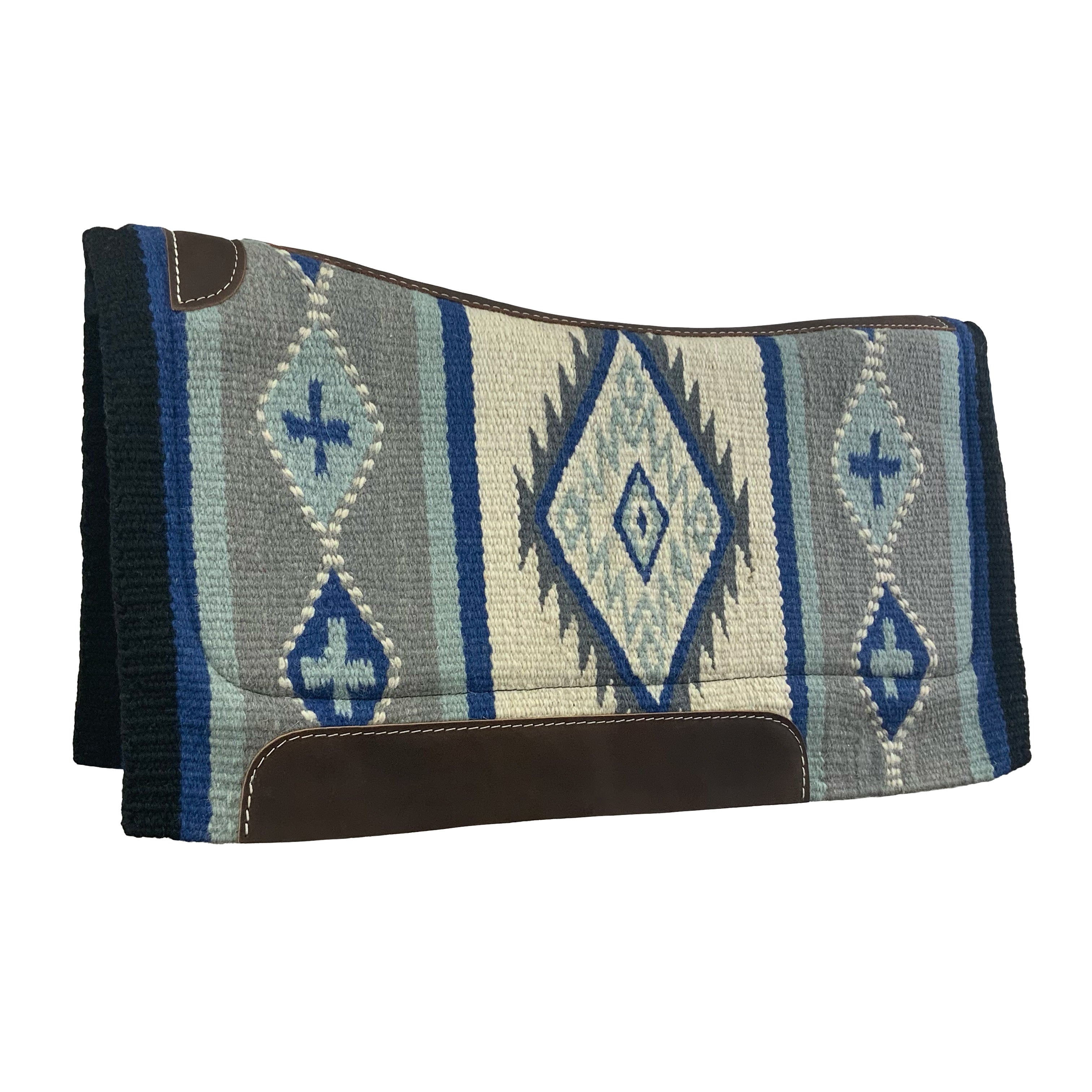 Showman 36" X 34" Wool Top Contoured Memory Felt Bottom Saddle Pad – Navajo Diamond