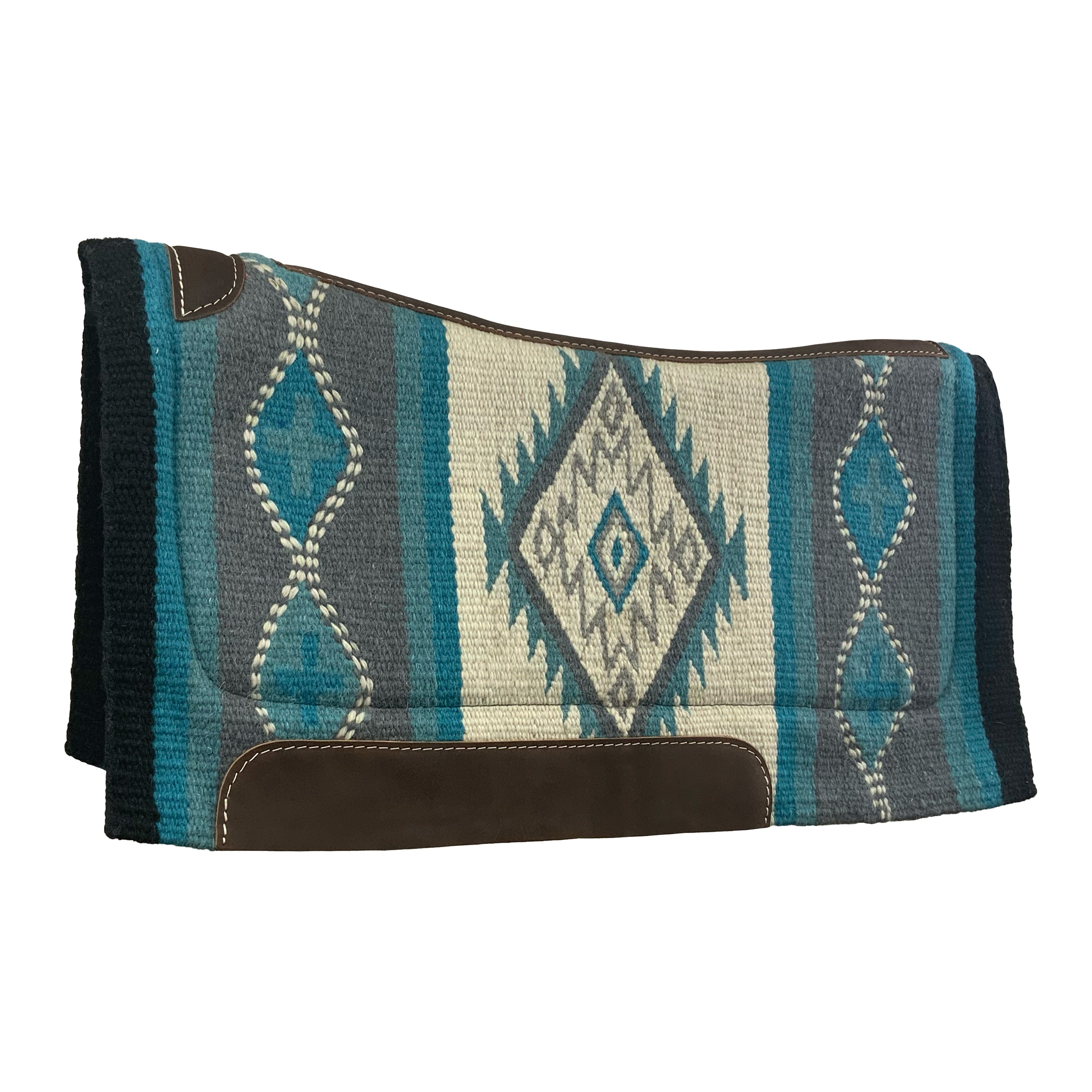 Showman 36" X 34" Wool Top Contoured Memory Felt Bottom Saddle Pad – Navajo Diamond