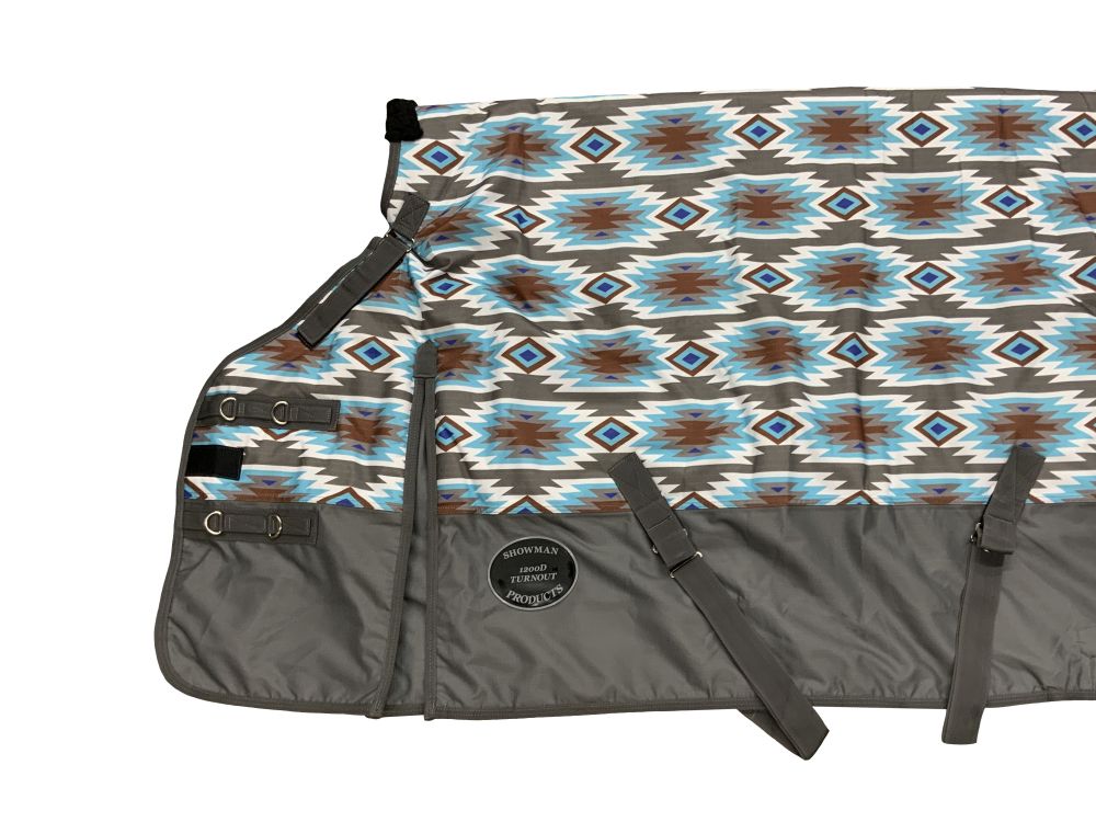 Showman Southwest Print 1200D Waterproof and Breathable Turnout Blanket - FOAL/MINI 36"-40"
