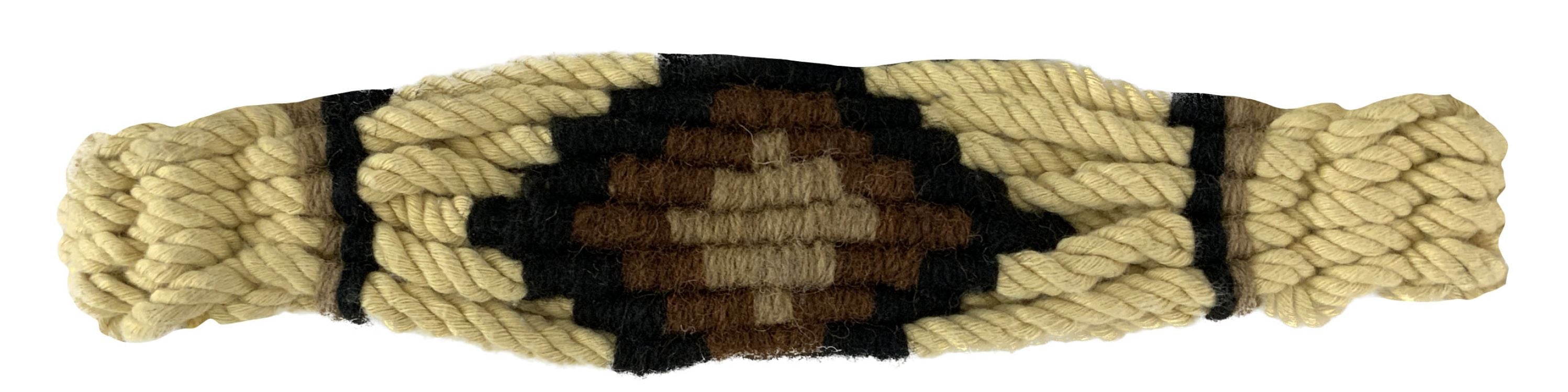 Showman Adjustable Mohair Wool Bronc Halter - Cream/Brown