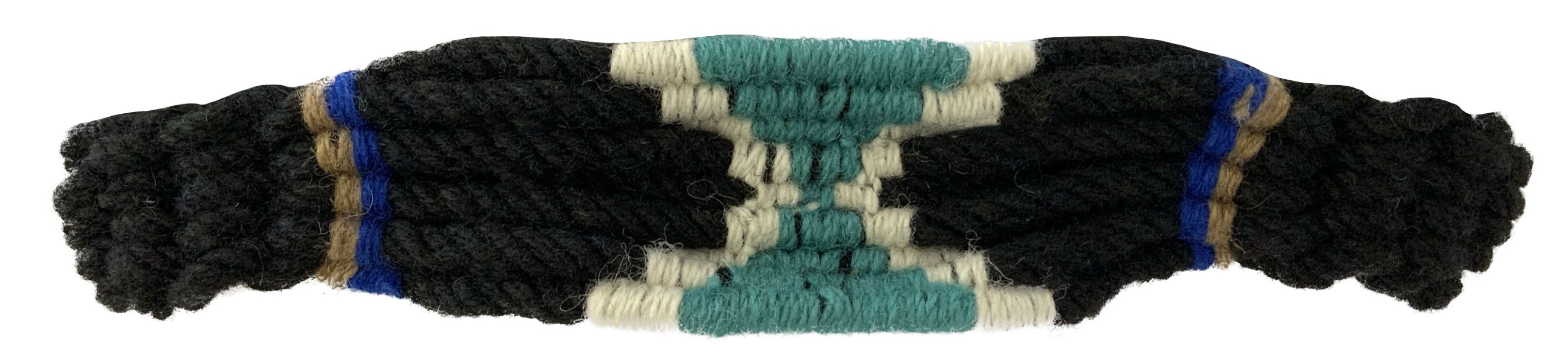 Showman Adjustable Mohair Wool Bronc Halter - Black/Teal/Blue