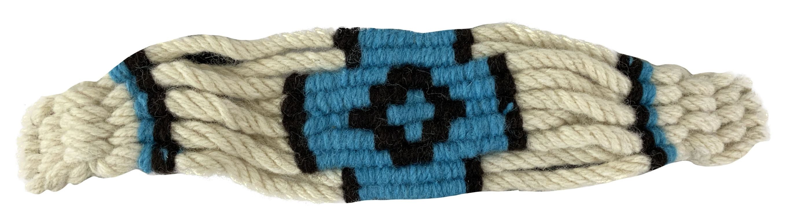 Showman Adjustable Mohair Wool Bronc Halter - White/Blue