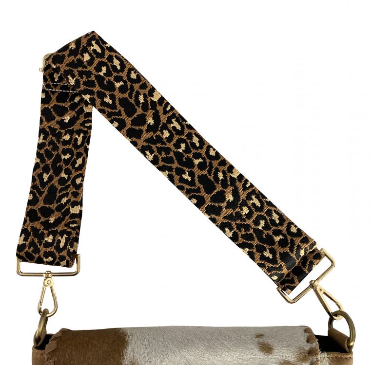 Embroidered Nylon Replacement Bag Strap - cheetah print