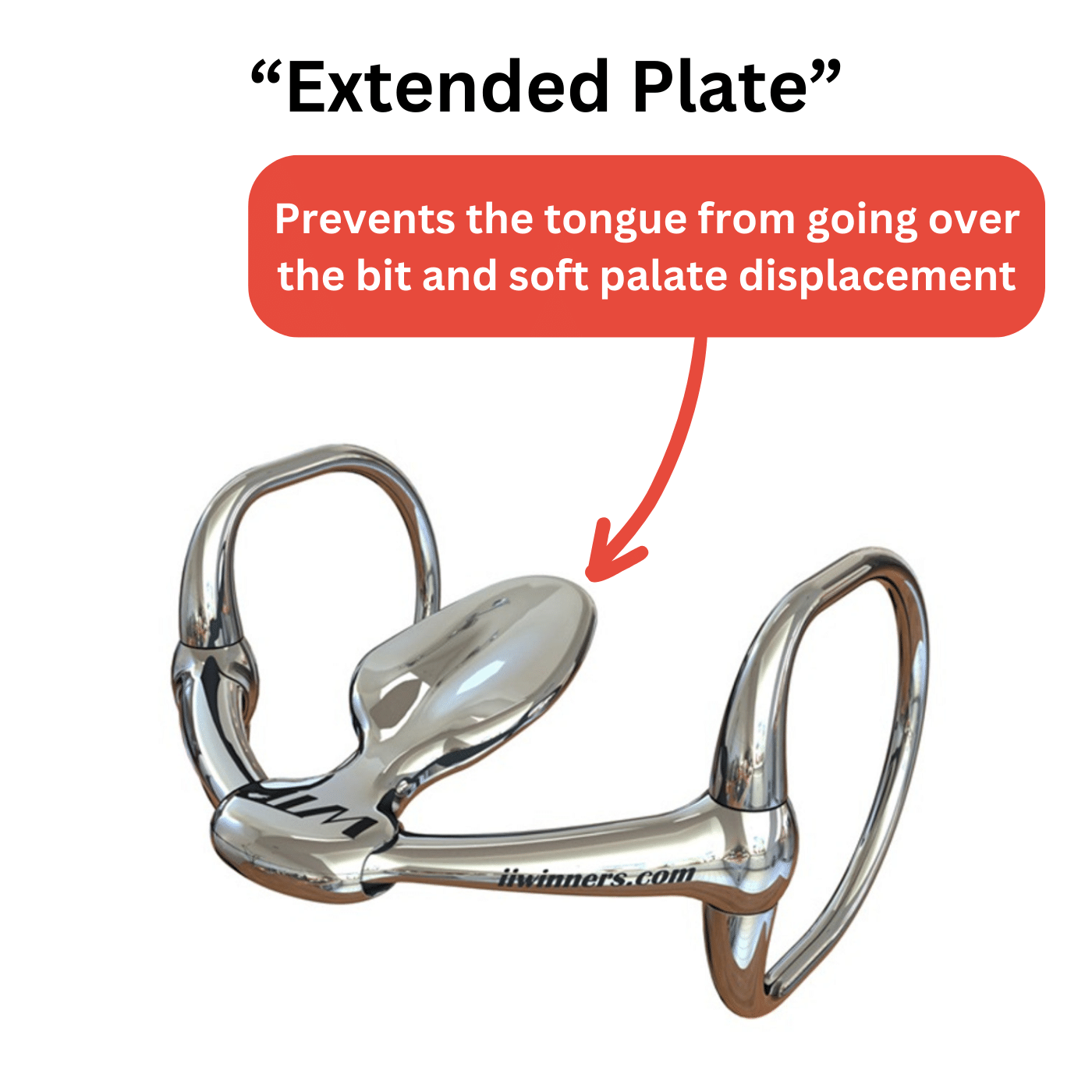 WTP (Winning Tongue Plate) Eggbutt Bit with Extended Plate