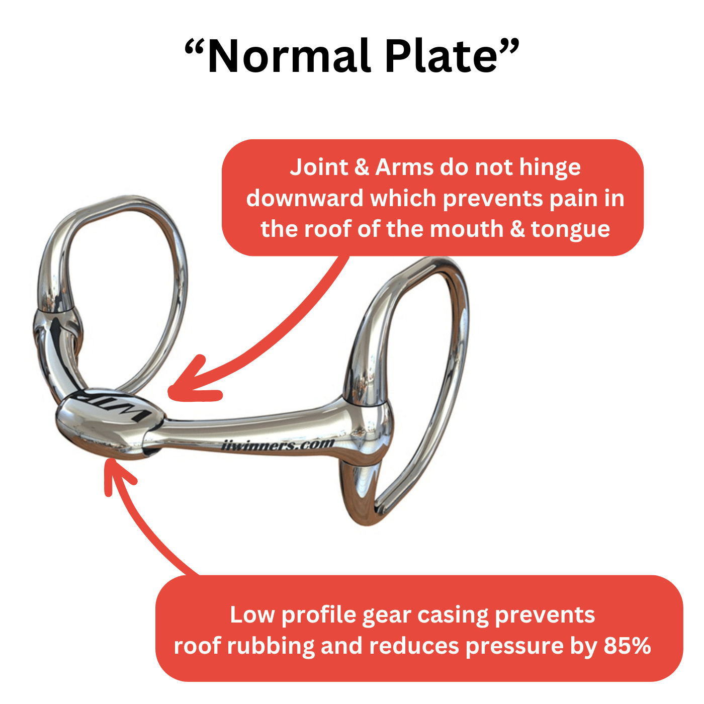 WTP (Winning Tongue Plate) Eggbutt Bit with Normal Plate