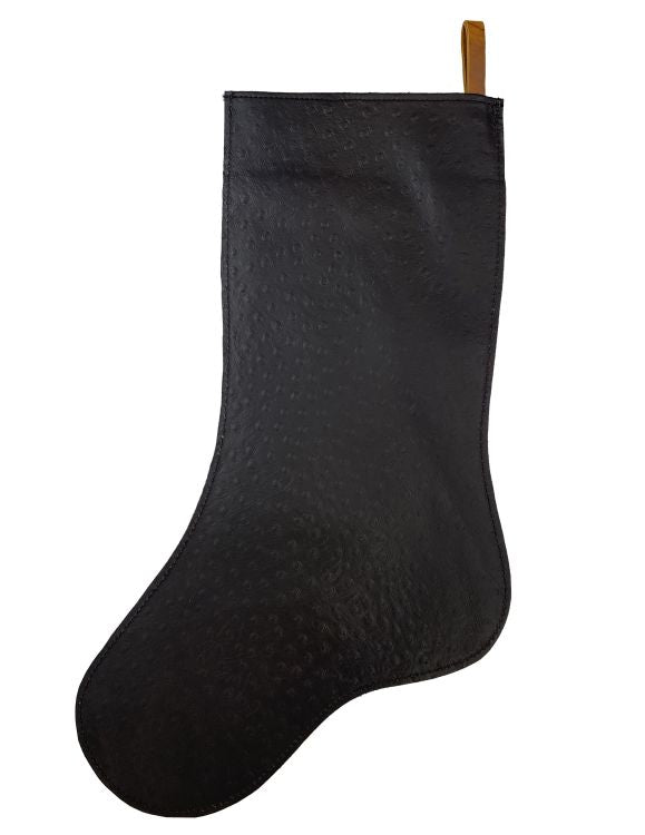Showman Leopard Cowhide Christmas Stocking - Ostrich Cuff