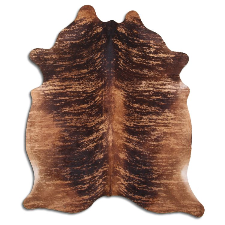 LG/XL Brown, Beige, Black, Tornasol, and Brindle hair on cowhide rugs. Measures approximately 40-45 square feet
